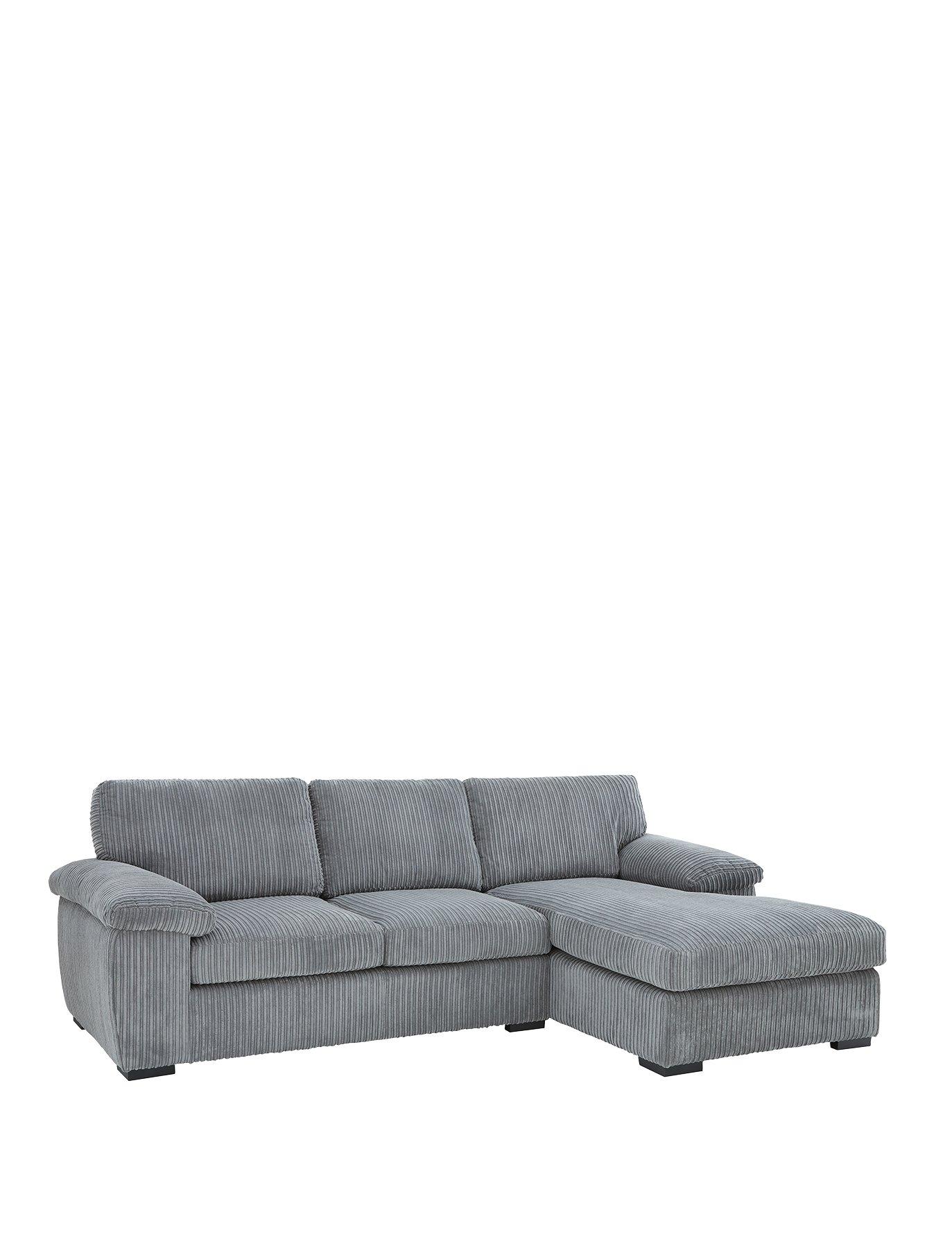 Image 2 of 5 of Very Home Amalfi Standard Back Fabric Right Hand 3 Seater Chaise Sofa - Charcoal - FSC&reg; Certified