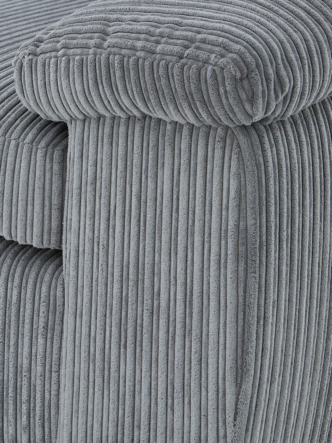 Image 4 of 5 of Very Home Amalfi Standard Back Fabric Right Hand 3 Seater Chaise Sofa - Charcoal - FSC&reg; Certified