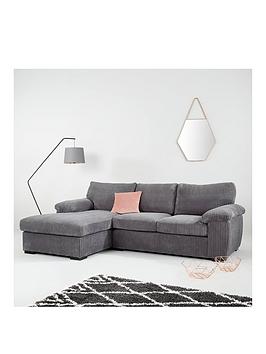 Product photograph of Very Home Amalfi 3-seater Standard Back Left Hand Fabric Corner Chaise Sofa from very.co.uk