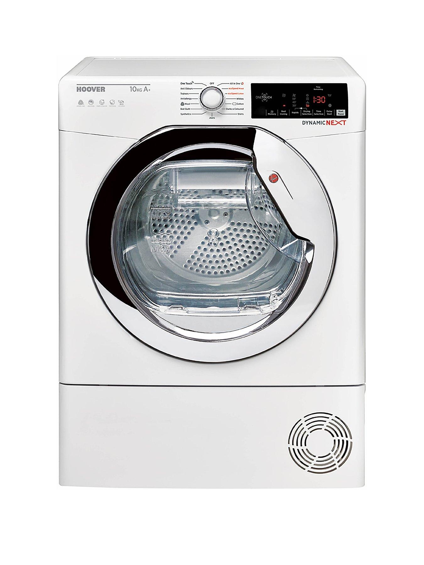 Hoover Dxhy10A1Tce 10Kg Load, Aquavision, Heat Pump Tumble Dryer With One Touch -  White/Chrome