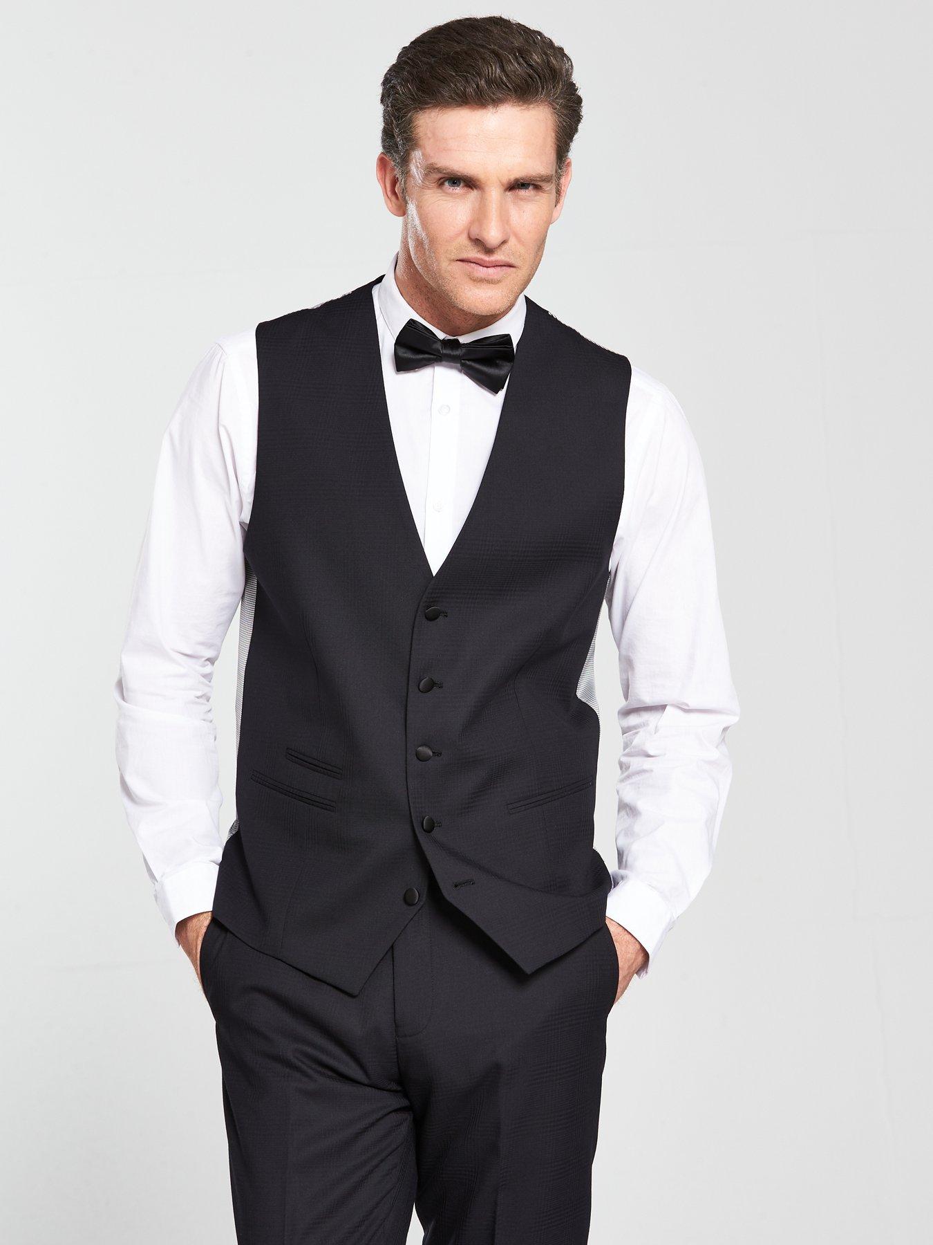 Mens black tuxedo waistcoat best sale