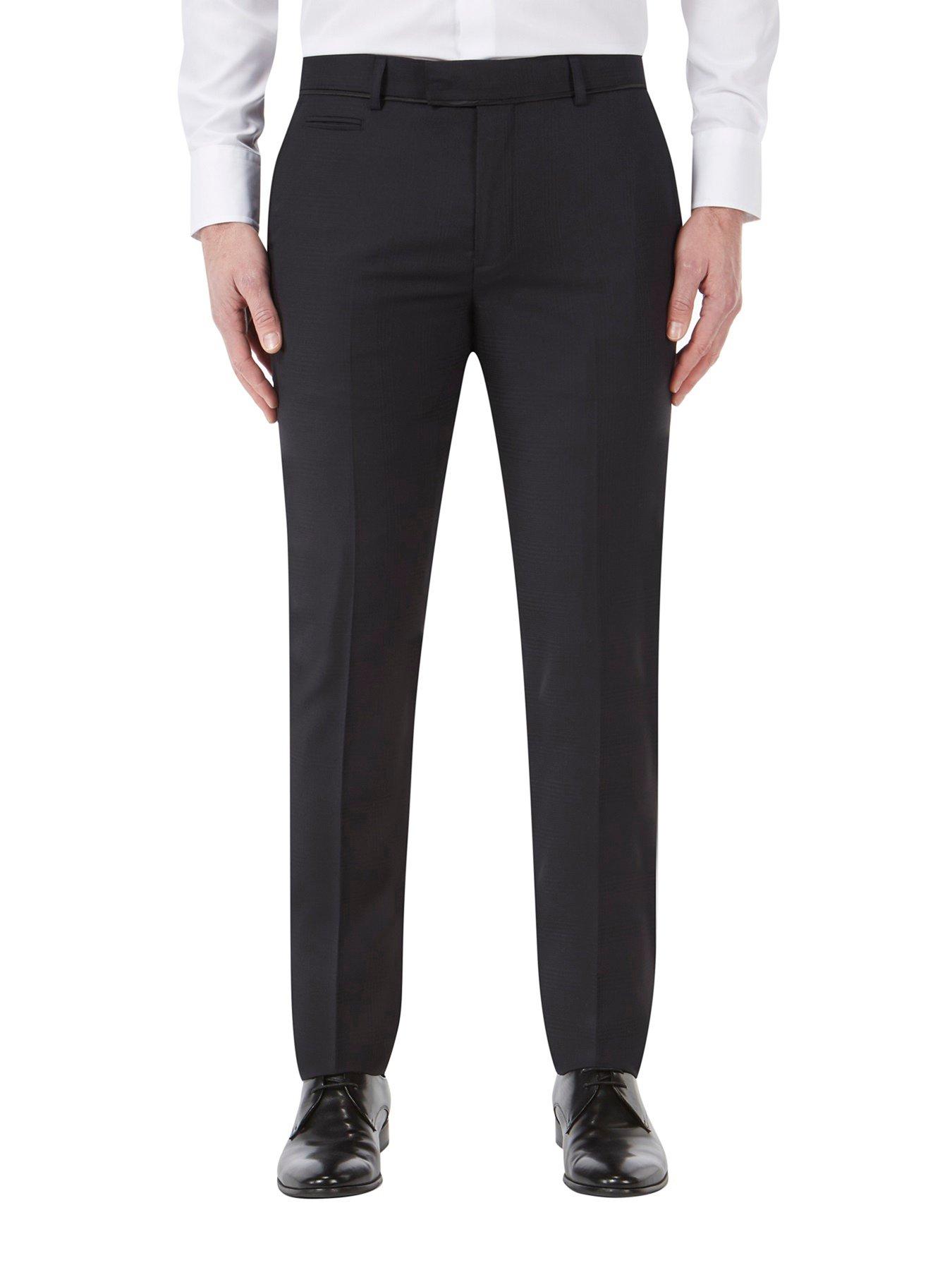 Buy Peter England Men Black Check Slim Fit Formal Trousers online