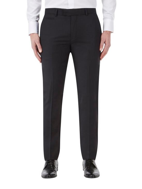 front image of skopes-newman-tuxedo-trousers-black