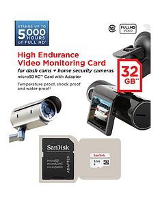 SanDisk High Endurance Video Monitoring 32GB microSDHC Card for Home Security Cameras and Dashcams