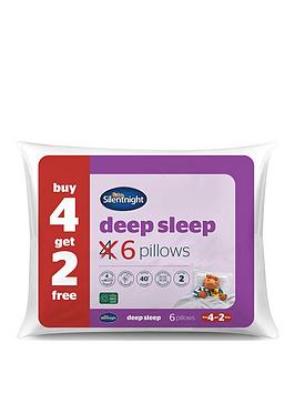 Product photograph of Silentnight Deep Sleep Pillow Pack - Set Of 4 Plus 2 Extra Free from very.co.uk