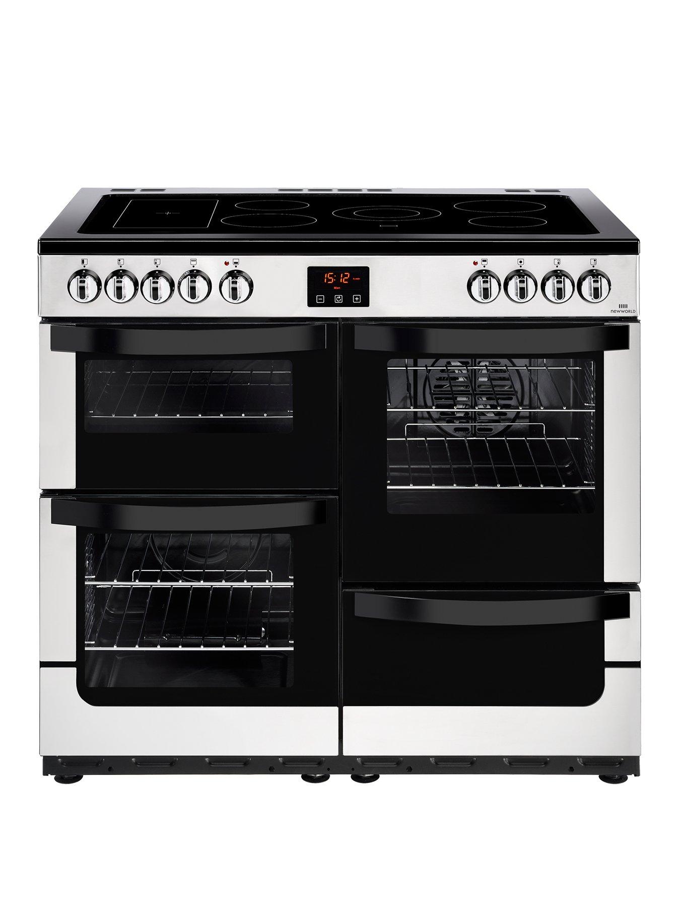 New World Vision 100E Electric 100Cm Wide Range Cooker – Stainless Steel