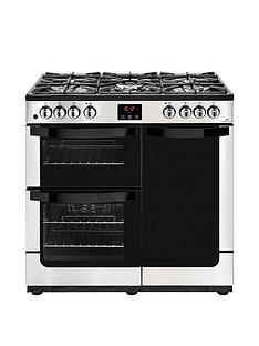 New World VISION 900DFTSS 900mm Dual Fuel Range Cooker 5 x Burners WOK S/Steel Best Price and Cheapest