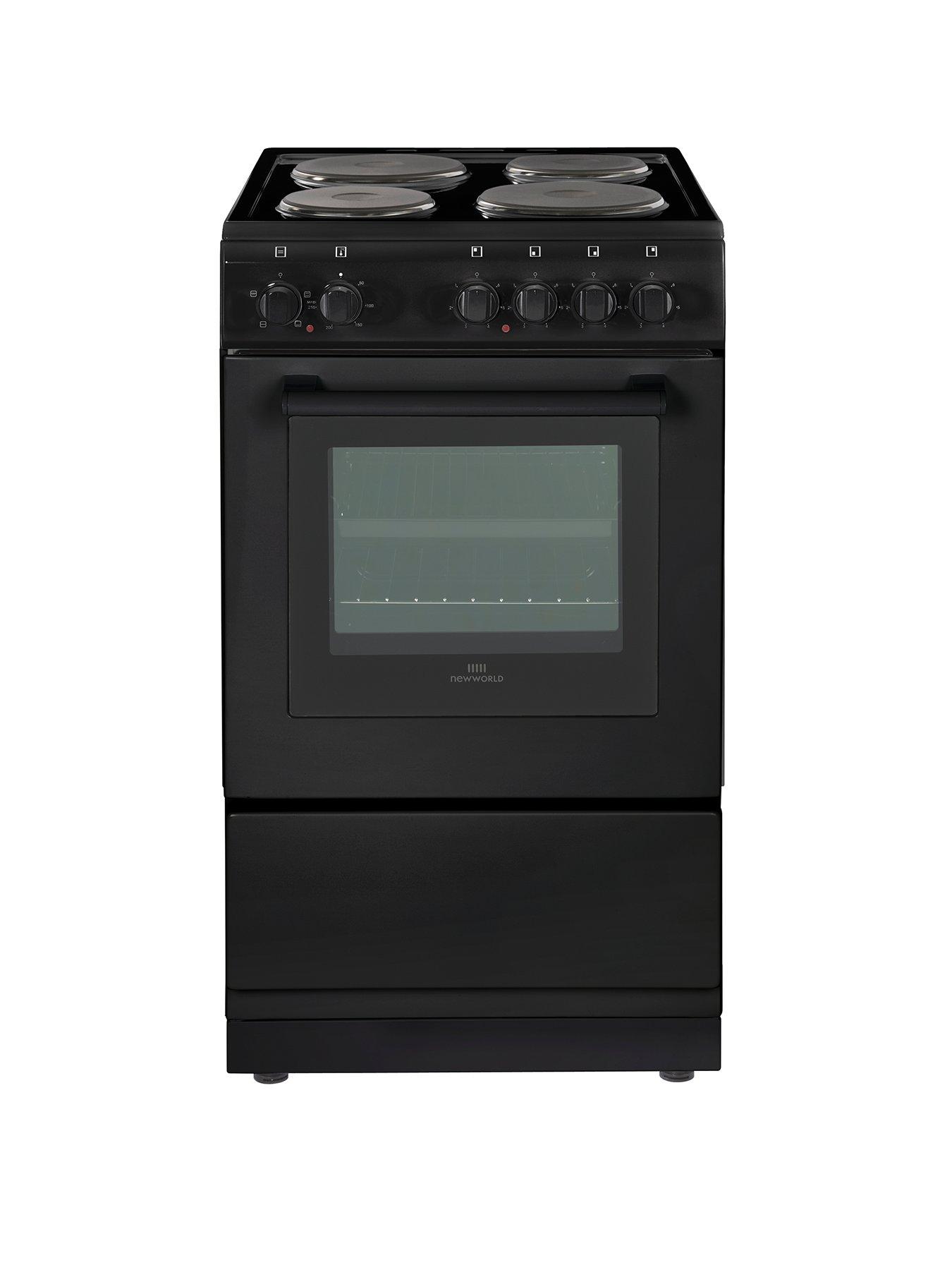 New World Nw50Es 50Cm Electric Solid Plate Single Oven With Optional Connection - Black