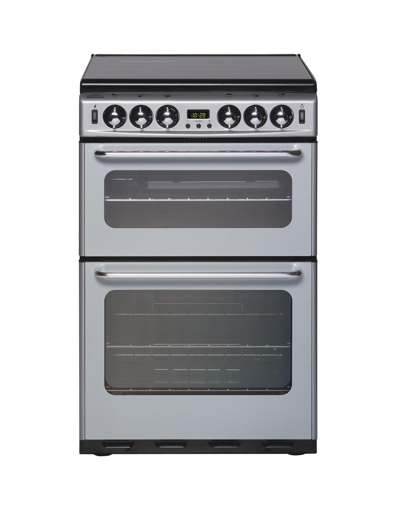 New World 550Tsidom 55Cm Wide Double Oven Gas Cooker – Silver