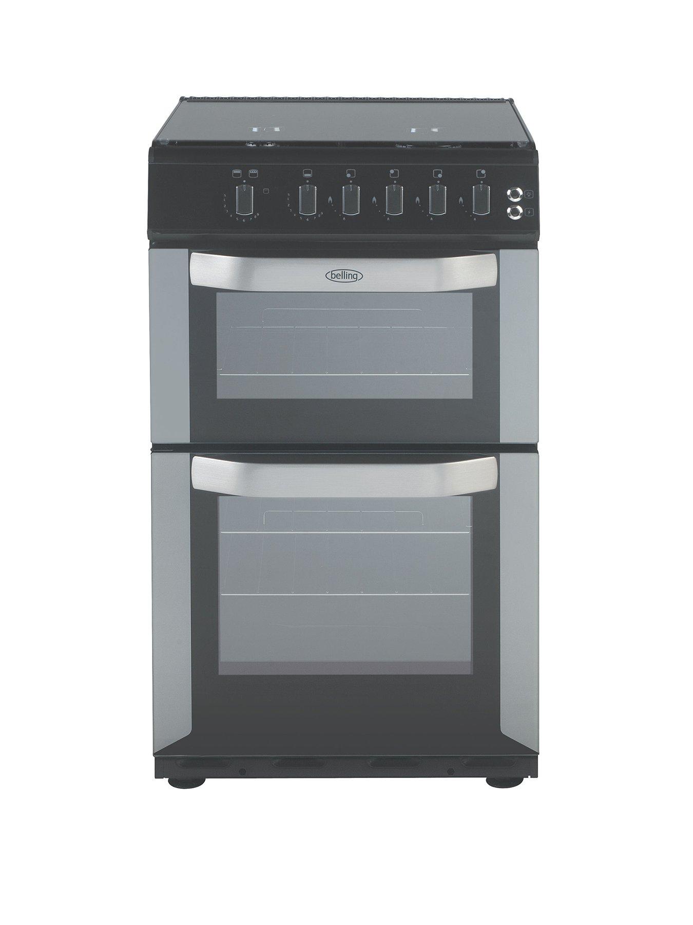 Belling Fsg50Do 50Cm Wide Gas Double Oven With Connection – Silver