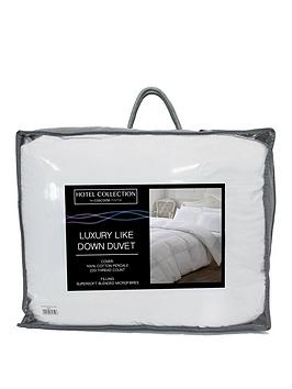 Product photograph of Very Home Luxury Like Down 100 Cotton Cover Duvet In Double King And Super King Sizes from very.co.uk