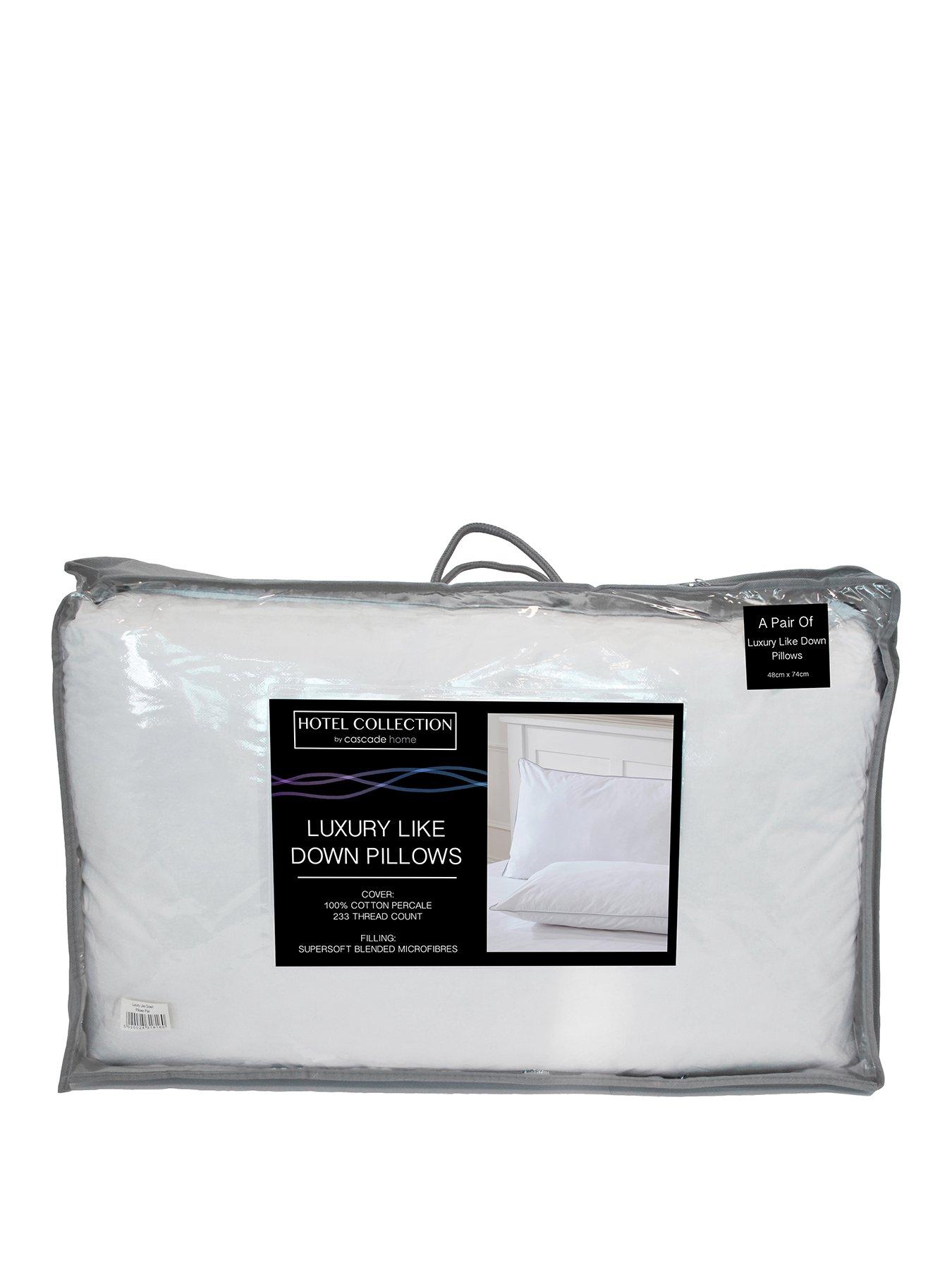 Product photograph of Luxury Like Down 100 Cotton Cover Pillows Pair from very.co.uk
