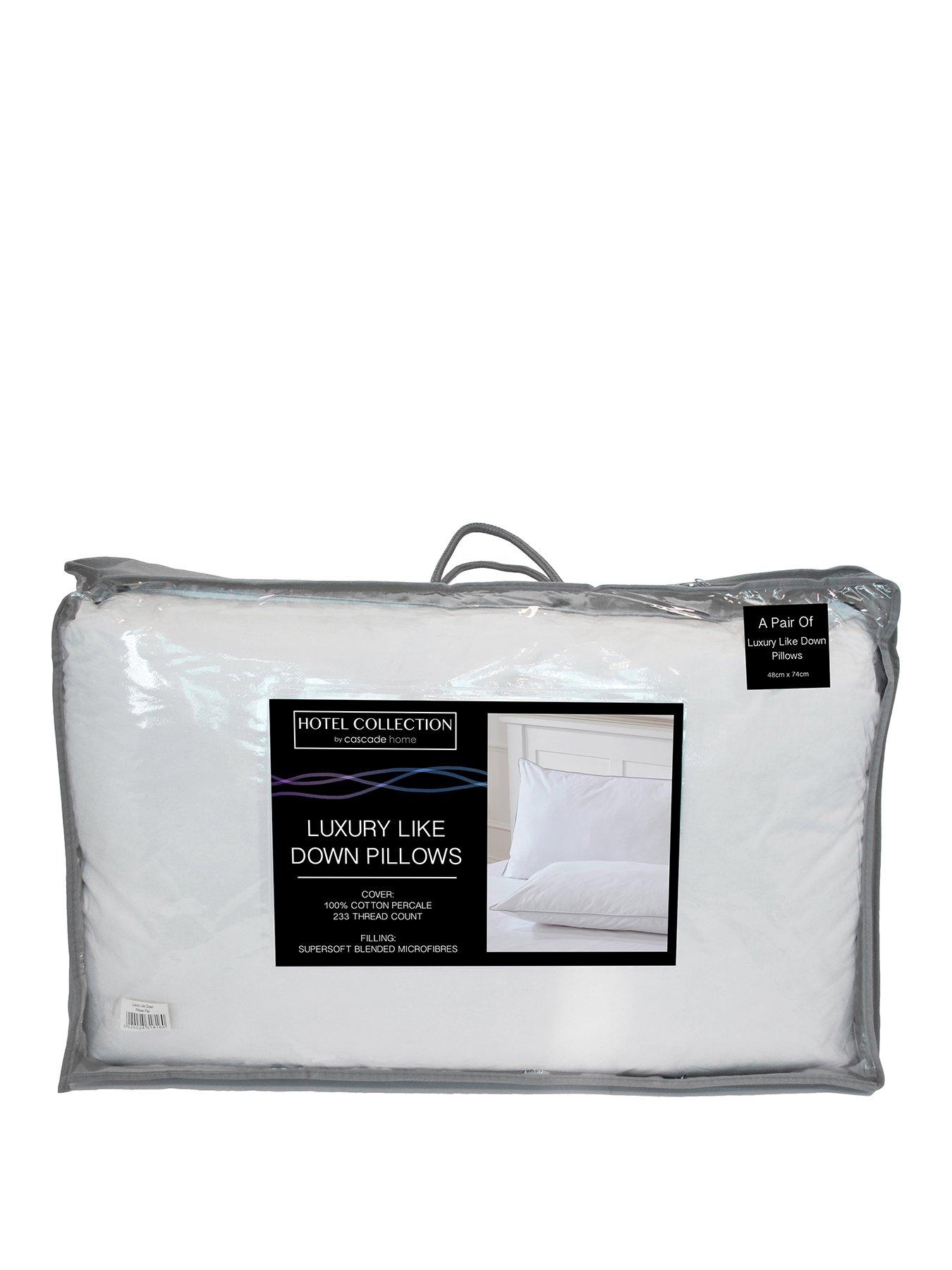 The Very Collection Set of 2 Luxury Like Down 100% Cotton Cover Pillows