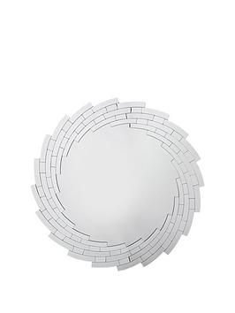 Product photograph of Michelle Keegan Home Swirl Faceted Round Wall Mirror from very.co.uk