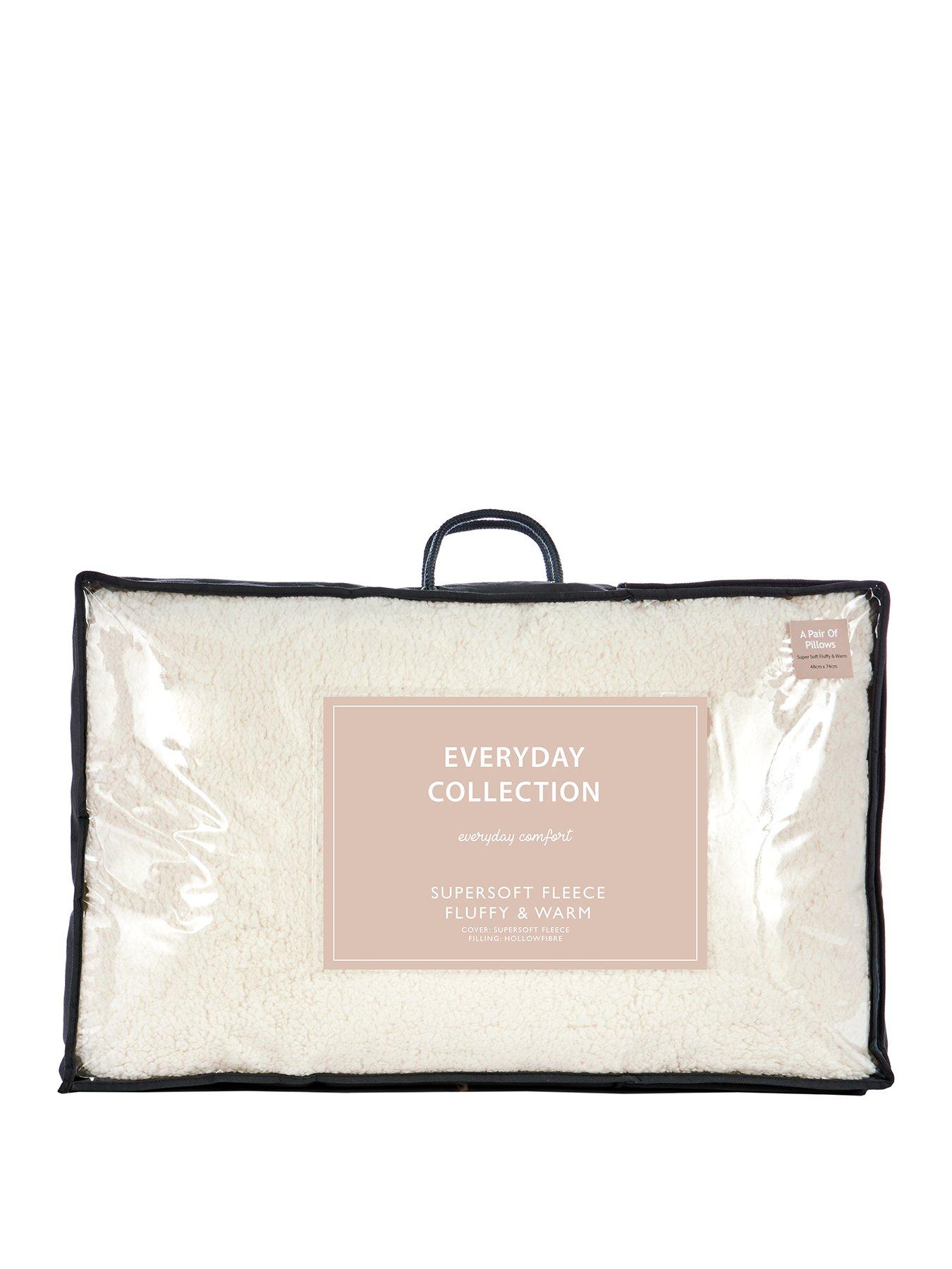 Product photograph of Everyday Collection Super Soft Teddy Fleece Pillows Pair from very.co.uk