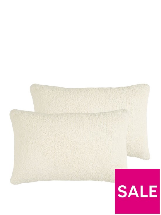 stillFront image of very-home-super-soft-teddy-fleece-pillow-protectors-pair