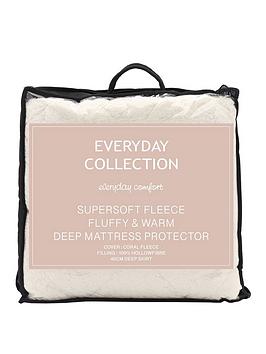Product photograph of Everyday Collection Super Soft Teddy Fleece Mattress Protector from very.co.uk