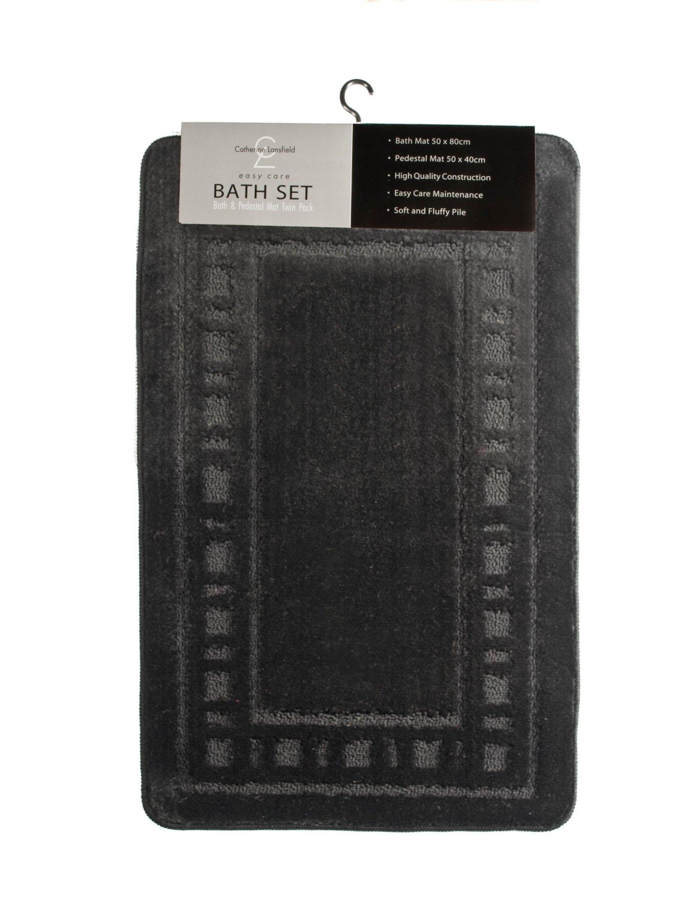 Catherine Lansfield Armoni Bath and Pedestal Mat Set