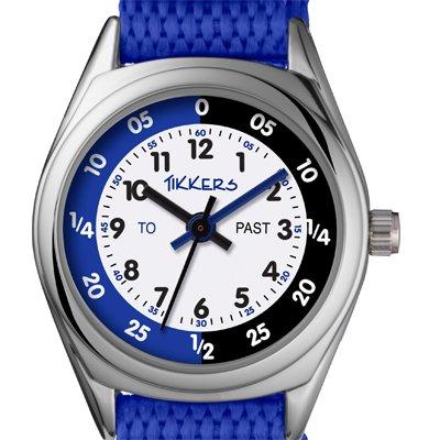 Tikkers Velcro Strap Football Kids Watch - Blue