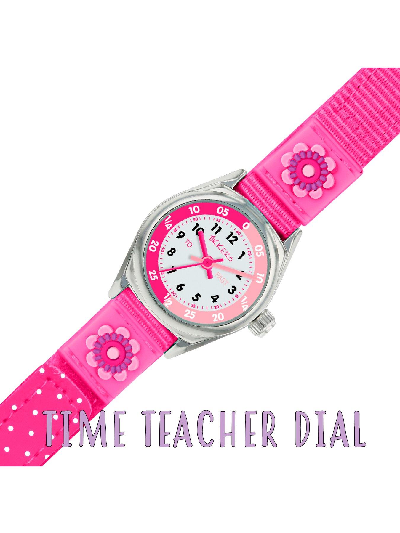 Image 2 of 8 of Tikkers Pink Flower Kids Watch with Velcro Strap
