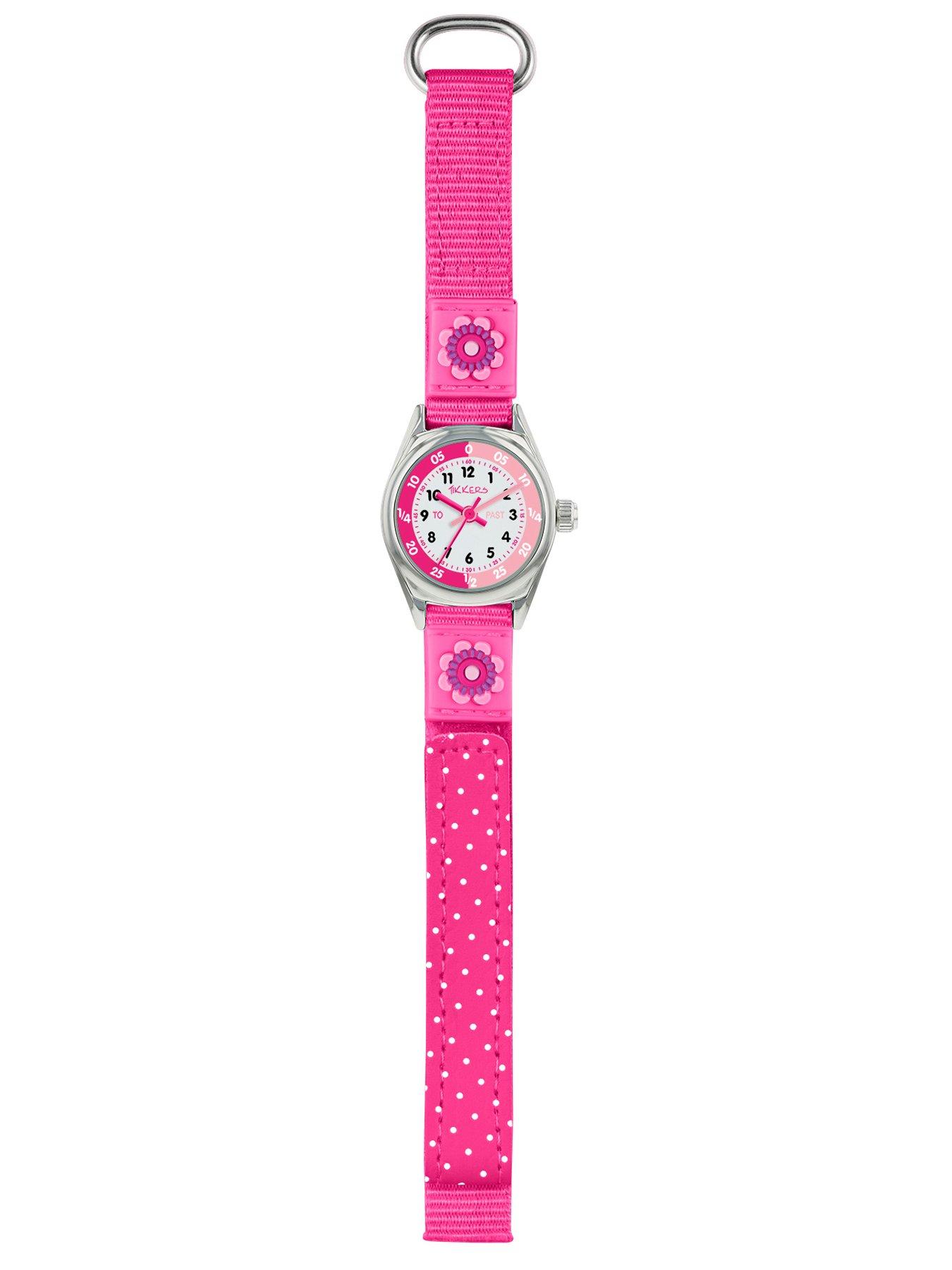 Image 4 of 8 of Tikkers Pink Flower Kids Watch with Velcro Strap