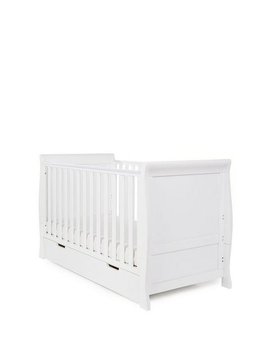 front image of obaby-stamford-classic-sleigh-cot-bed
