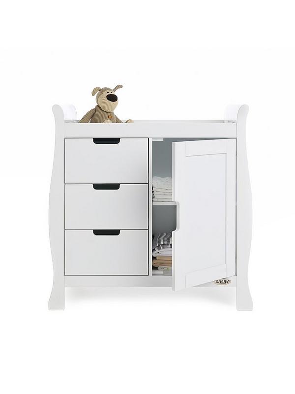 Taupe Grey Obaby Stamford Sleigh Changing Unit 