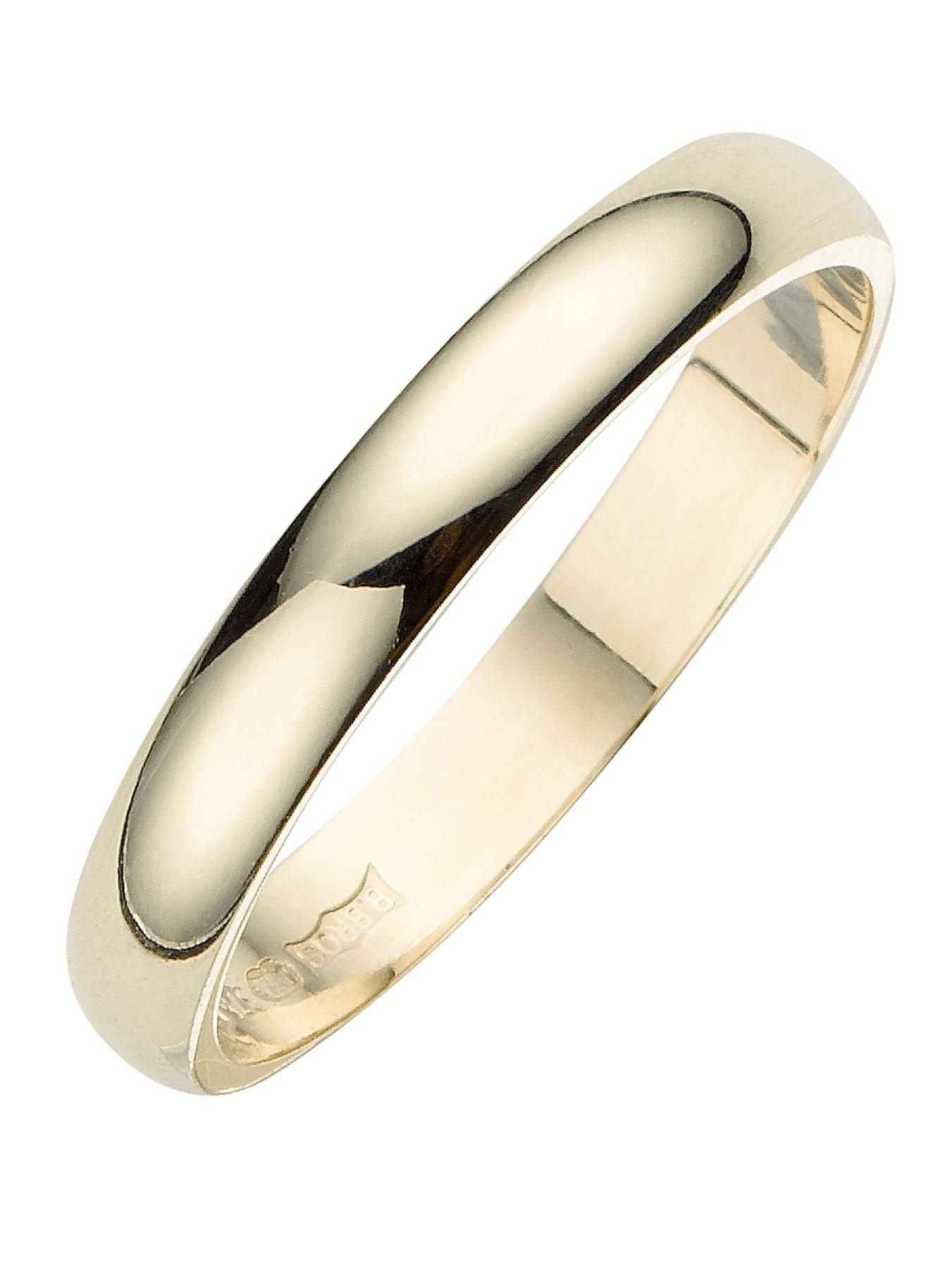 18ct white gold wedding deals band 3mm