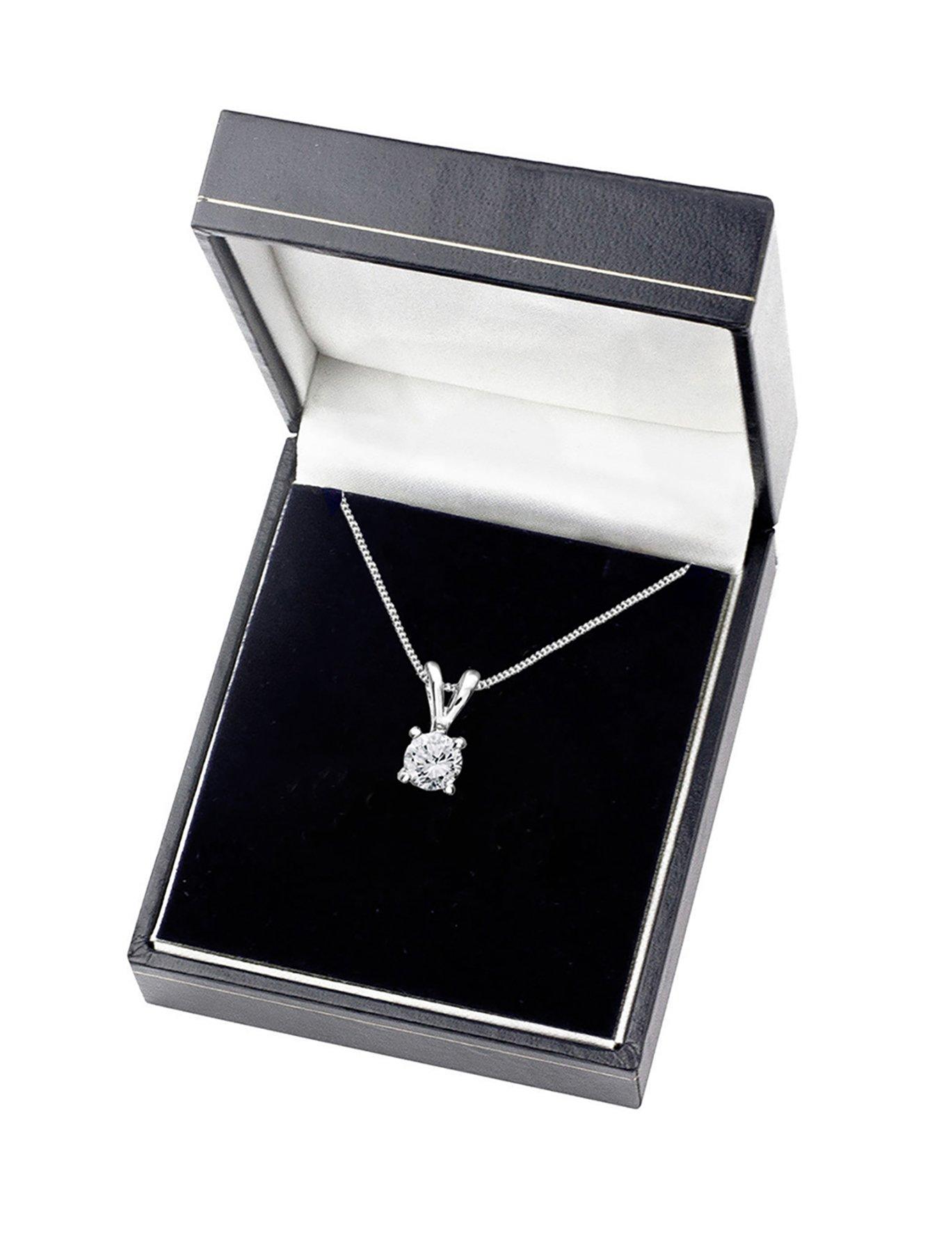 Image 4 of 4 of Love DIAMOND 9 Carat White Gold 33 Point Diamond Solitaire Necklace