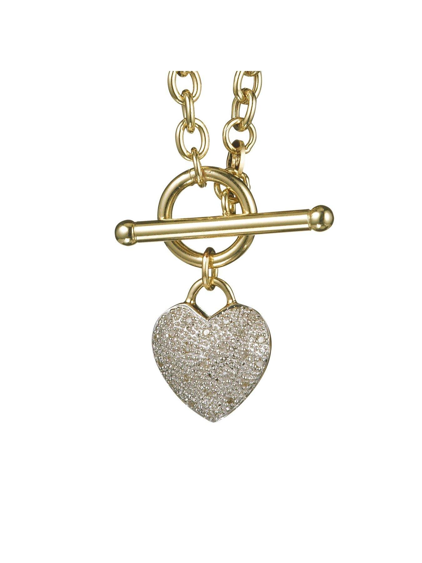 9 carat gold hot sale heart necklace