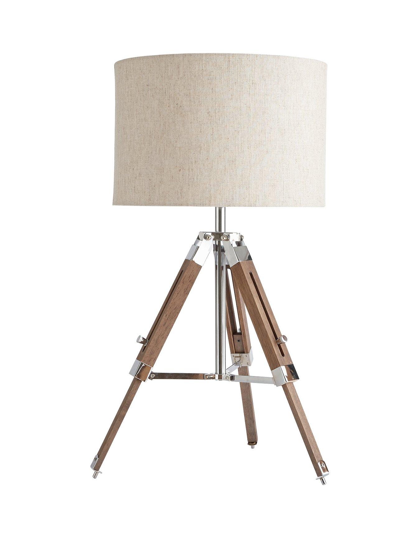 loki wooden tripod floor lamp