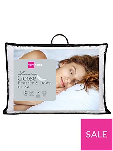 Ideal Home Luxury Goose Feather & Down Pillow Pair