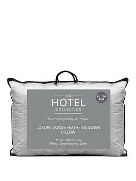 Product photograph of Hotel Collection Luxury Goose Feather Amp Down Pillow Pair from very.co.uk