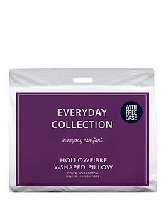 Everyday Collection V-Shaped Hollowfibre Support Pillow with FREE Case