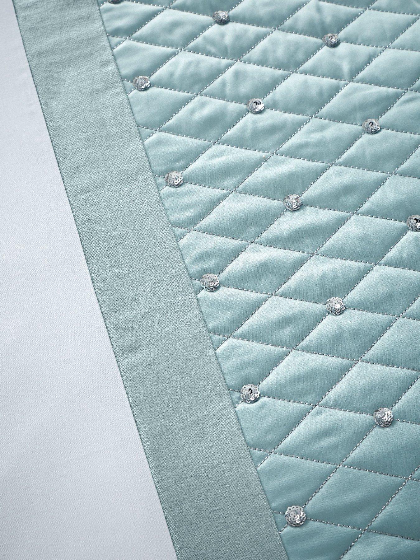 Image 6 of 7 of Catherine Lansfield Sequin Cluster Duvet Cover Set - Duck Egg Blue