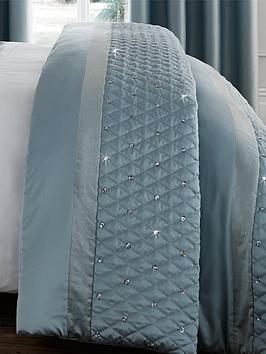 Product photograph of Catherine Lansfield Sequin Cluster Bedspread Throw - Duck Egg from very.co.uk