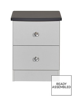 SWIFT Napoli Ready Assembled 2 Drawer Bedside Chest (5 Day Express Delivery)
