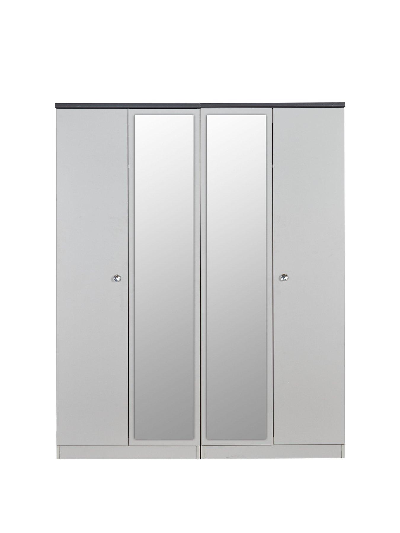 Swift Napoli Ready Assembled 4 Door Mirrored Wardrobe Very Co Uk