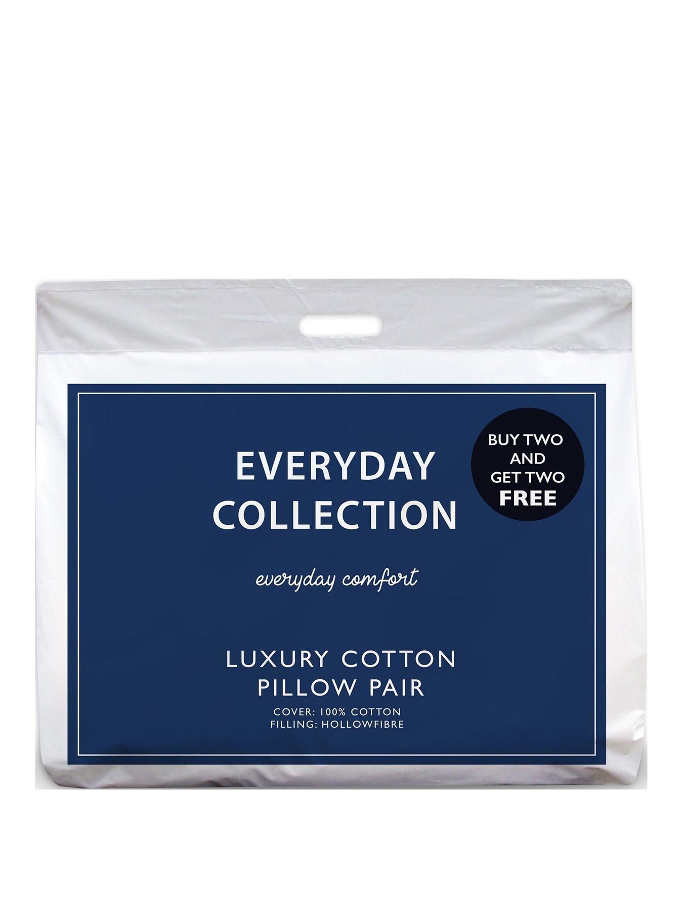 Product photograph of Everyday Collection Pure Cotton Pillows Ndash Buy 2 Get 2 Free from very.co.uk