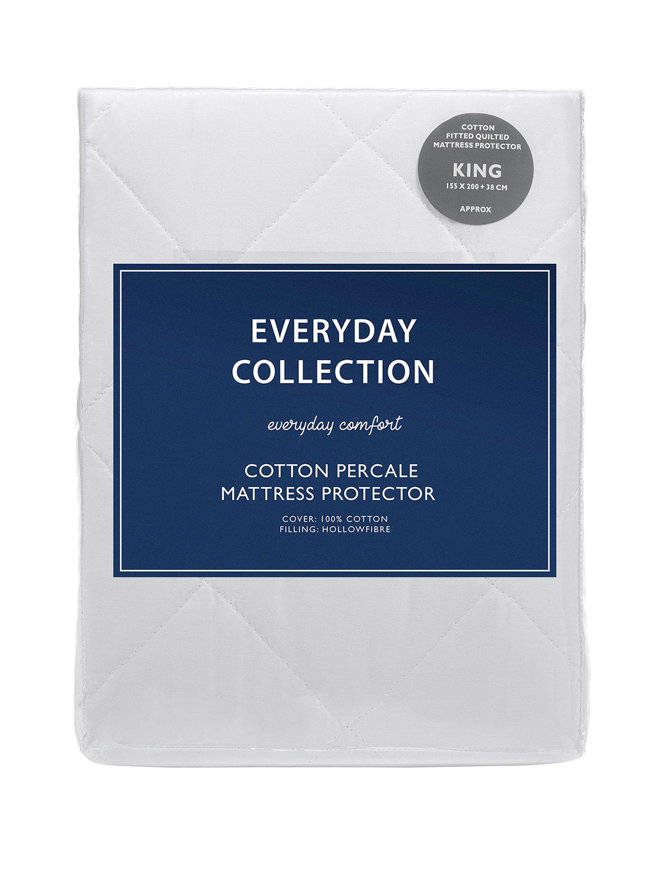 Product photograph of Very Home Cotton Percale Quilted Mattress Protector from very.co.uk