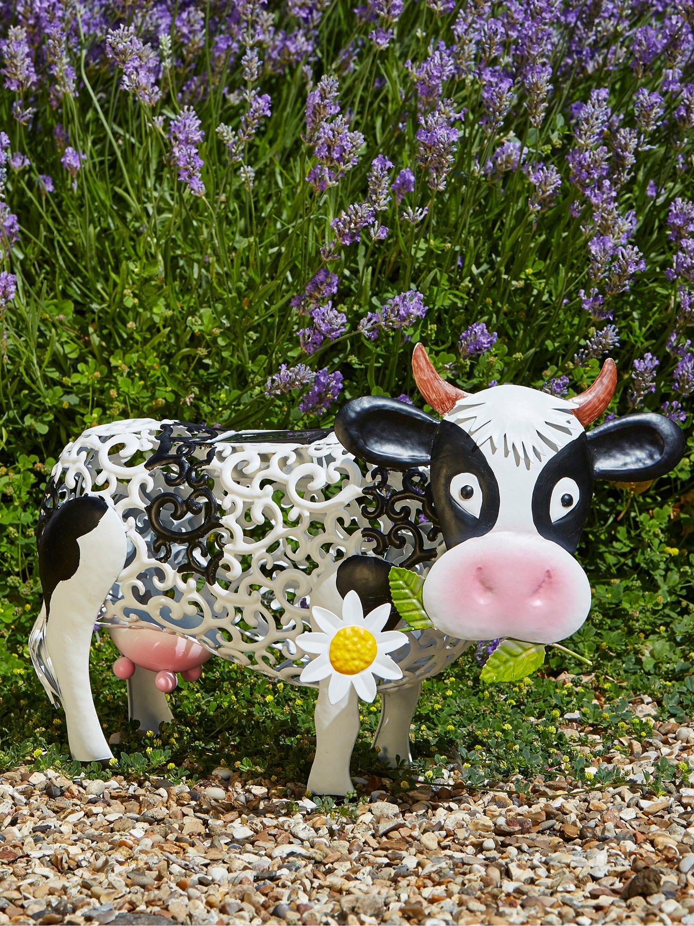 Image of Smart Solar Solar Silhouette Daisy Cow Garden Ornament