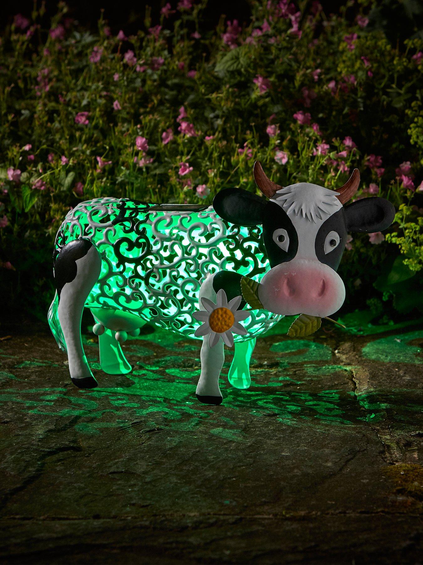 Image 3 of 6 of Smart Solar Solar Silhouette Daisy Cow Garden Ornament