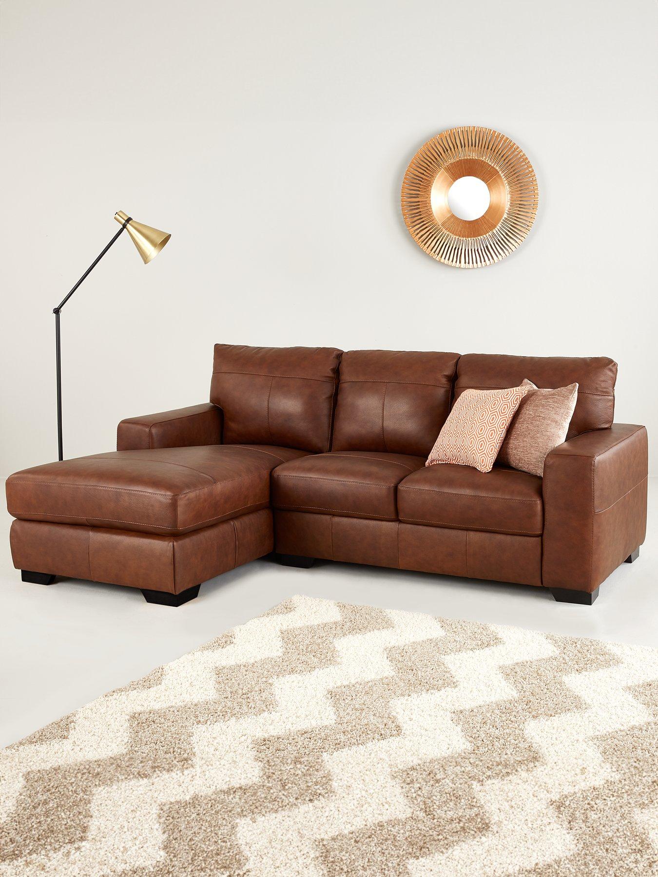 undefined Hampshire 3 Seater Left Hand Premium Leather Corner Chaise Sofa - FSC Certified