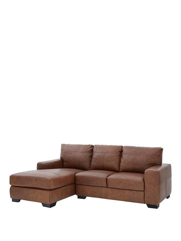 Hampshire 3 Seater Left Hand Premium, Leather Chaise Sofa