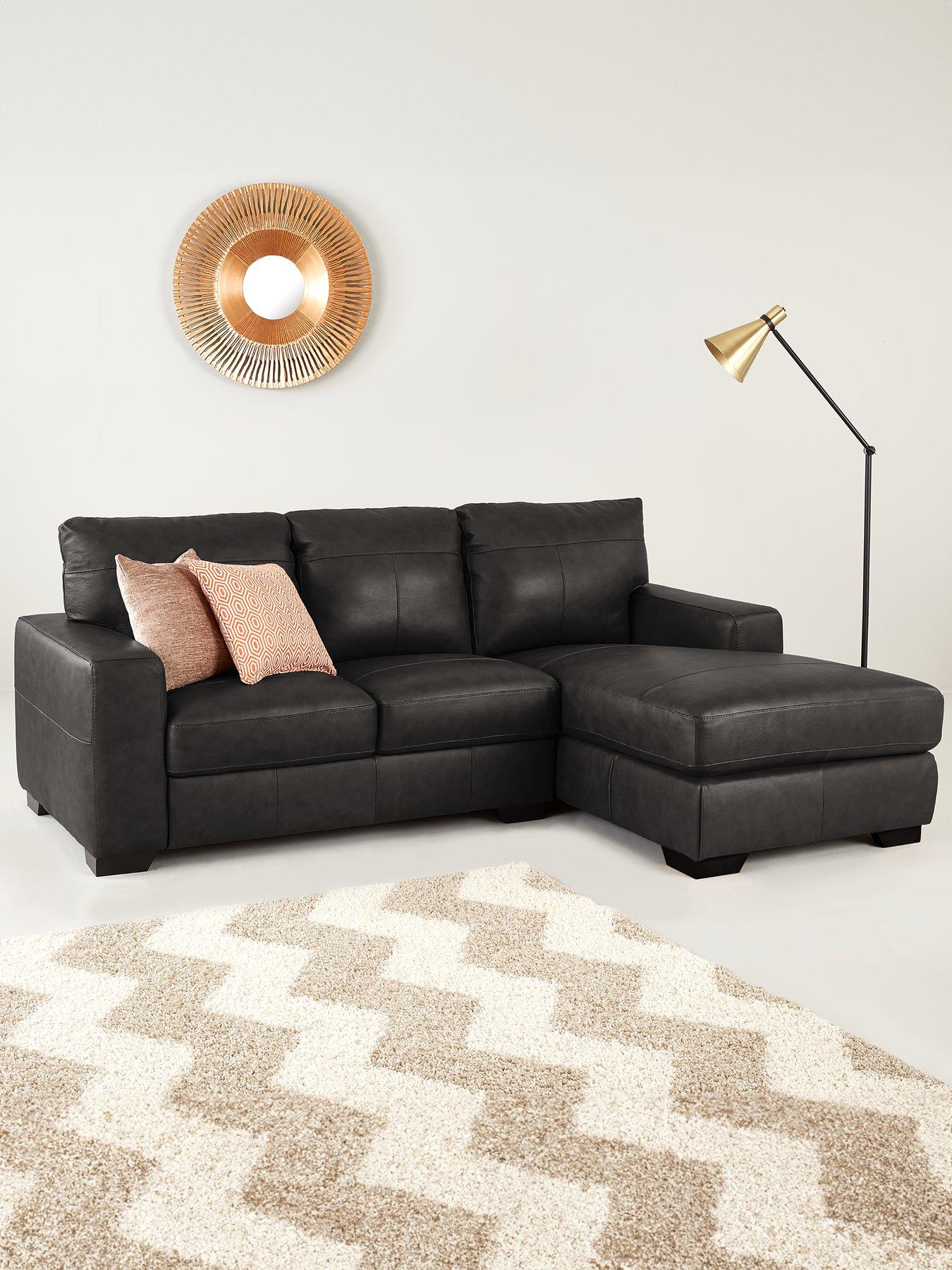 Very Home Hampshire Italian Leather Right Hand 3 Seater Chaise - FSC® Certified