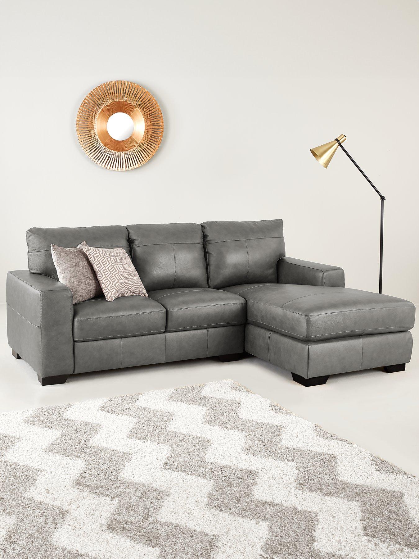 Very Home Hampshire Italian Leather Right Hand 3 Seater Chaise - FSC® Certified