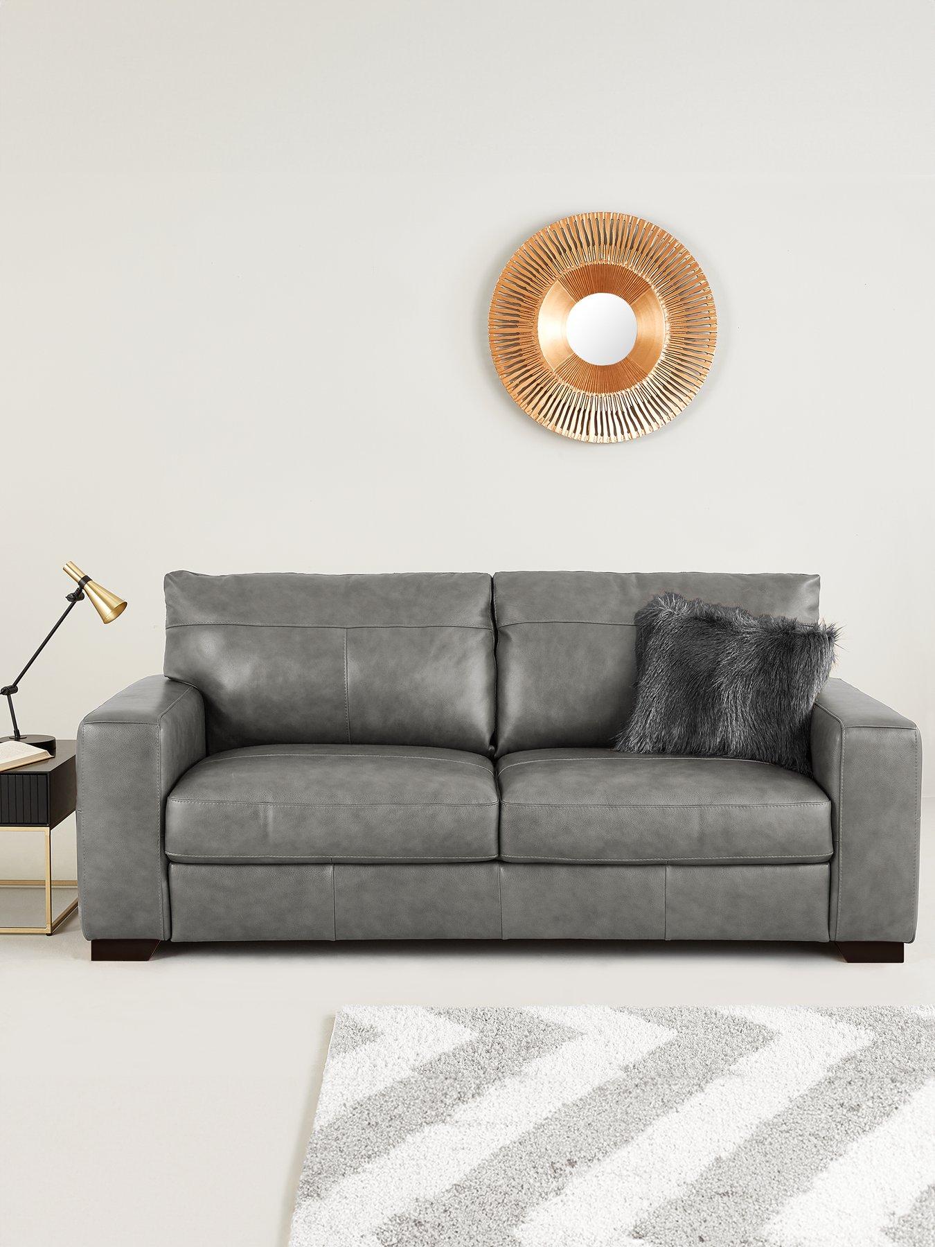 The Very Collection Hampshire Italian Leather 3 Seater Sofa - FSC® Certified