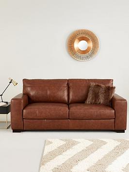 Product photograph of Very Home Hampshire 3 Seater Premium Leather Sofa from very.co.uk