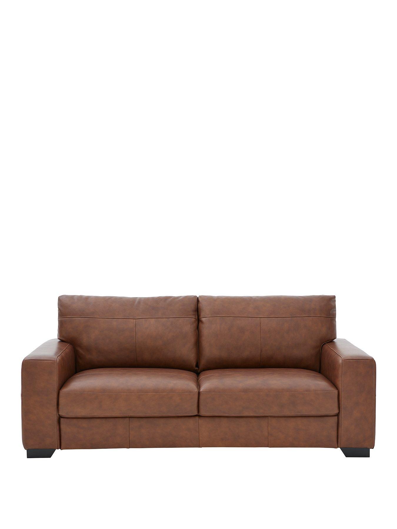 Product photograph of Very Home Hampshire 3 Seater Premium Leather Sofa from very.co.uk
