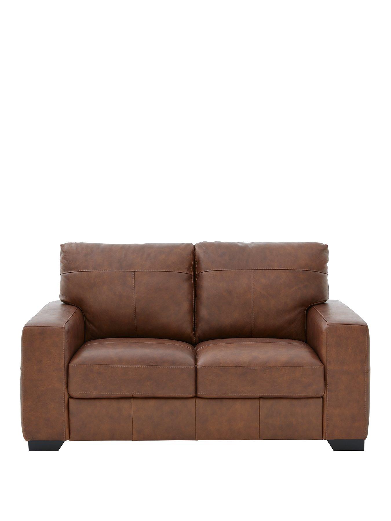 Product photograph of Very Home Hampshire 2 Seater Premium Leather Sofa from very.co.uk